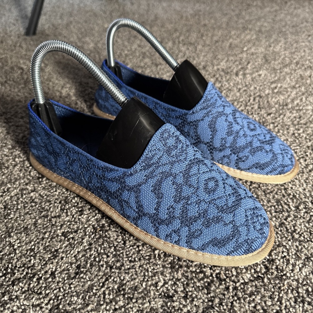 Rothy's The Cruiser Loafer Marine Bloom Blue White Floral Size W 8